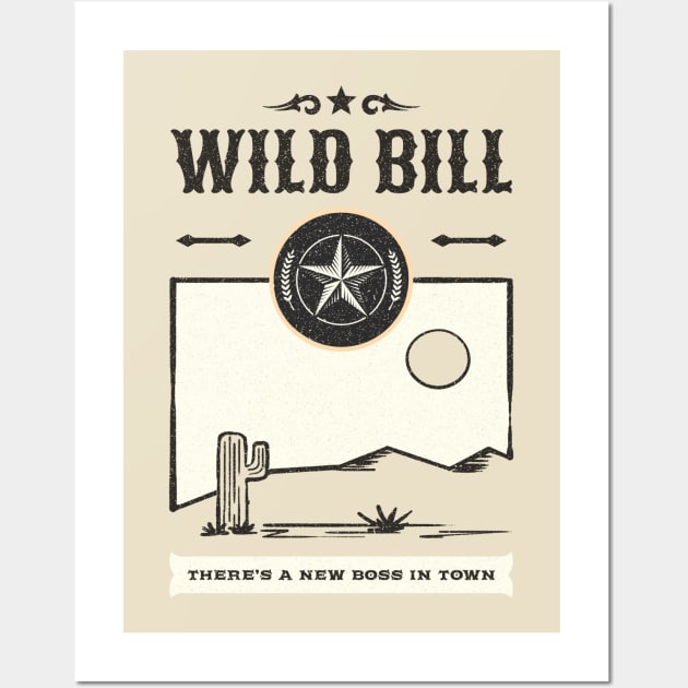 WIld Bill Wild West Poster Illustration Wall Art by New East 